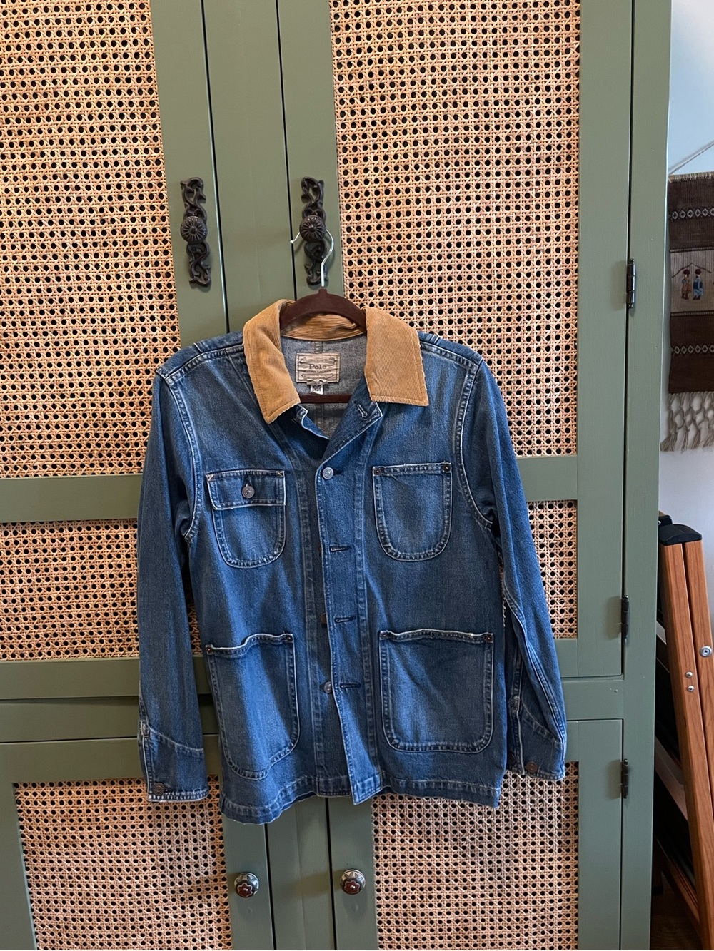 Polo by Ralph Lauren Blue Denim Jacket with Tan Corduroy Collar